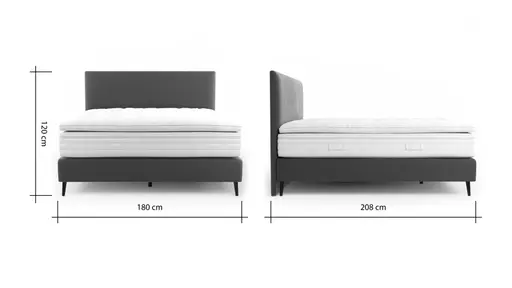 Boxspringbett Navelli 2 - Liegefläche ca. 180x200 cm, Stoff, Kurkuma