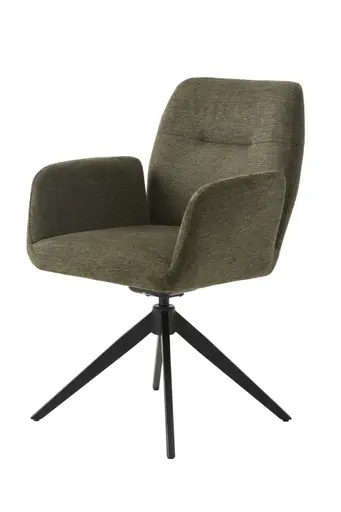 Armlehnstuhl - drehbar, Stoff, Olivgrün