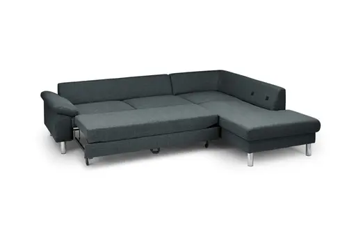 Ecksofa COOL - 2,5-Sitzer mit Ecke rechts, Querschläfer, Stoff, Anthrazit
