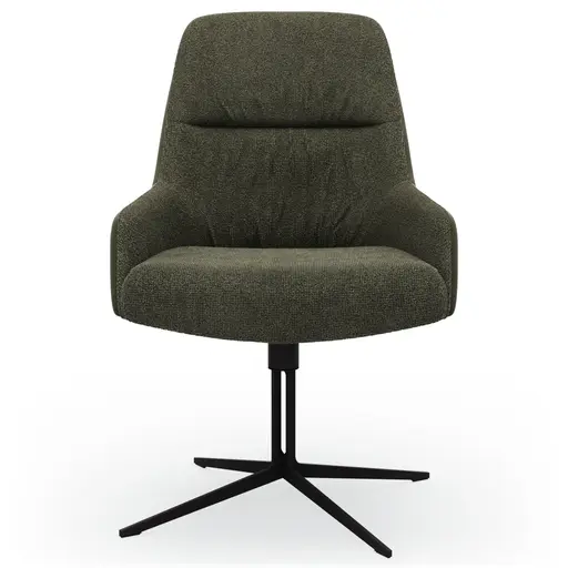 Armlehnstuhl Sagres - drehbar, Leder & Stoff, Olive