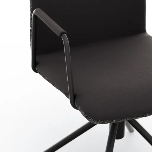 Armlehnstuhl Sedana - drehbar, Stoff, Dunkelgrau