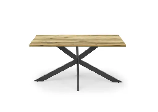 Esstisch - LB ca. 160x90 cm, Plankeneiche, Schwarz