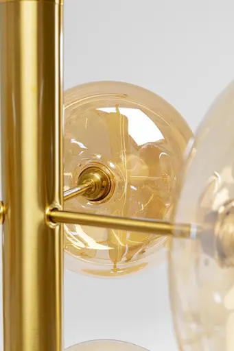 Deckenleuchte- Stahl. Messing, beschichtet, Goldfarben, Glas, beschichtet