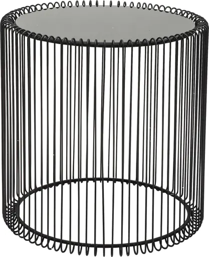 Beistelltisch-Set- Stahl, Schwarz, Glas, Schwarz