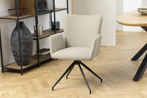 Armlehnstuhl AYLA - Stoff, Beige