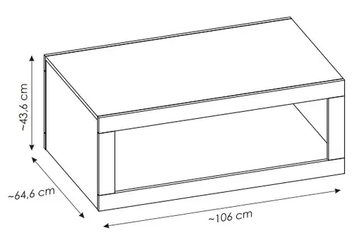 Couchtisch - LB ca. 106x65 cm, Stone Eiche Nachbildung, Kaschmir