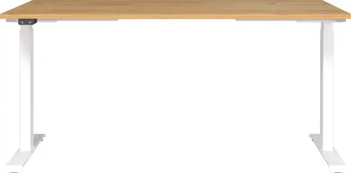 Schreibtisch GELI - höhenverstellbar, LB ca. 160x80 cm, Eiche Nachbildung, Weiß