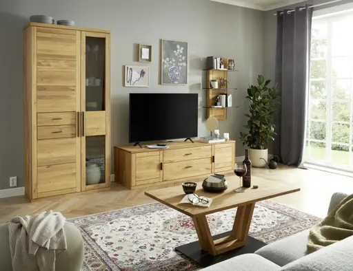 Wohnwand Faro 6.0 -  Wildeiche massiv, geölt