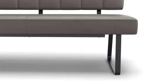 Polsterbank Carmelo - Breite ca. 163 cm, Leder, Steingrau