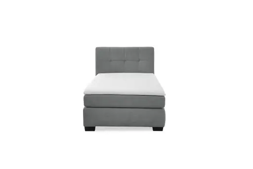 Boxspringbett JILA- Ligefläche ca. 120x200 cm, Stoff, Dunkelgrau