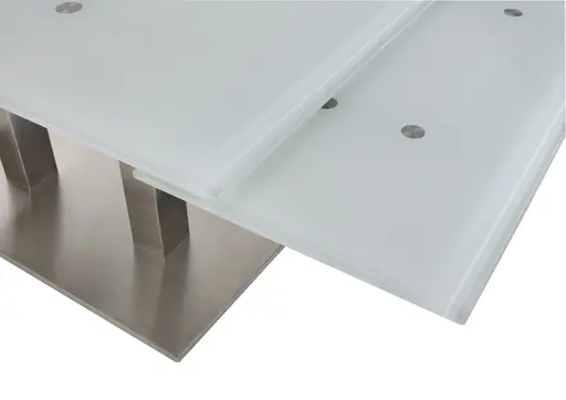 Esstisch - ausziehbar, LB ca. 250x90 cm, Glas, Weiß