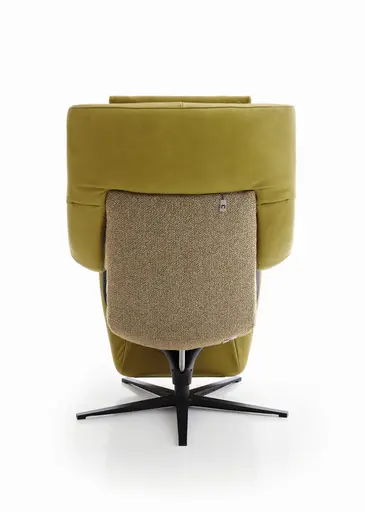 Sessel - Relaxfunktion motorisch, Stoff/Leder, Gelb/Grün