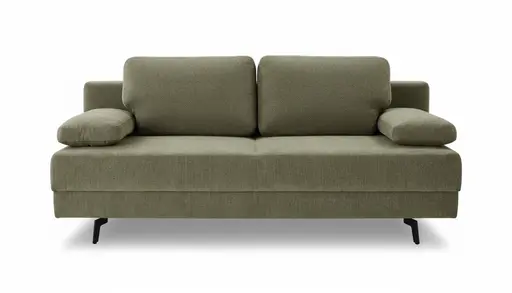 Schlafsofa Carmona - 2-Sitzer inkl. Schlaffunktion und Bettkasten, Stoff, Grün