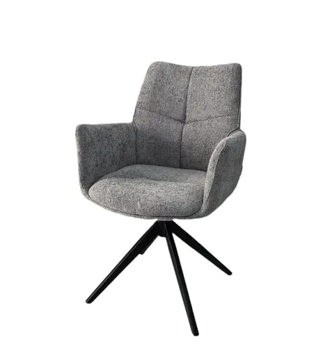 Armlehnstuhl MILENA - drehbar, Stoff, Silberfarben