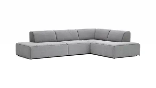 Ecksofa Elementos - Abschlusselement mit 1-Sitzer und Ecke rechts, Stoff, Grau