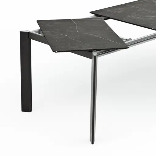 Esstisch Menosa - ausziehbar, LB ca. 160x90 cm, Laminat, Marmor schwarz