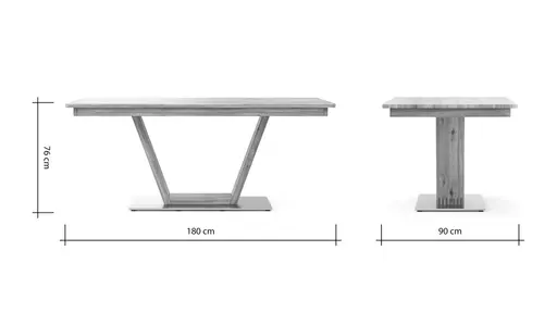 Esstisch Cartago Soft - LB ca. 180x90 cm, Astbuche massiv, natur geölt