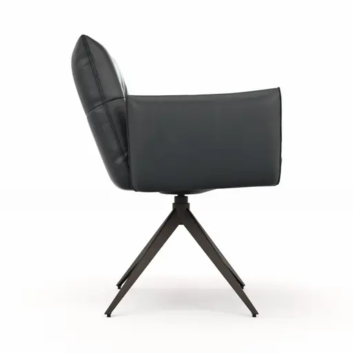 Armlehnstuhl Coscino -  Leder, Schwarz