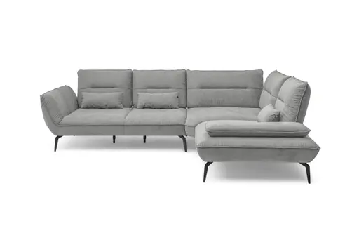 Ecksofa PAYTON -2,5-Sitzer, Ecke rechts, Stoff, Silbergrau