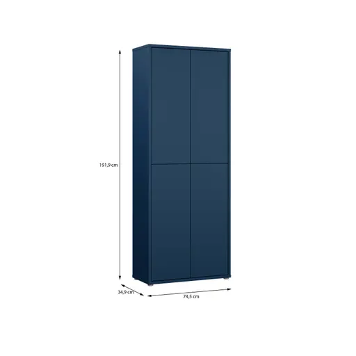Schuhschrank FAID- B ca. 75 cm,  Schuhschrank, Blau