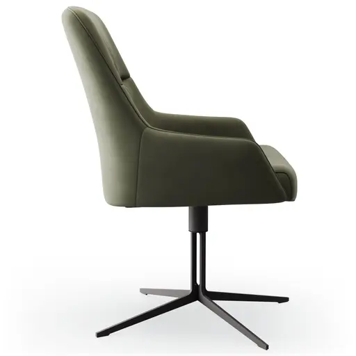 Armlehnstuhl Sagres - drehbar, Leder, olive