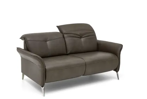 Sofa La Paz - 2,5-Sitzer, Kopfteil verstellbar, Leder, Graphit