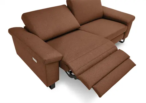 Sofa CALM PLUS 2.0 - 3-Sitzer, Relaxfunktion teilmotorisch, Stoff, Kupfer