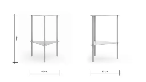 Beistelltisch Dagny - BHT ca. 40x55x40 cm, Dreieckig, Metall, Beige