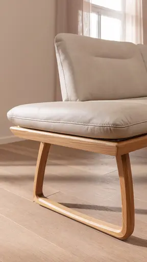 Bank Kamari - Breite ca. 208cm, Seitenteile verstellbar, Leder, Kitt