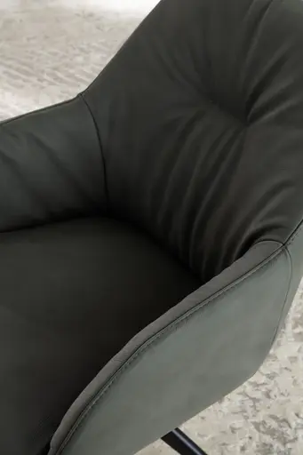 Armlehnstuhl Noli - drehbar, Leder, Avokado