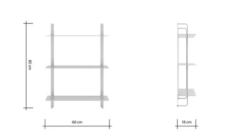 Wandregal Dagny - BHT ca. 60x85x18 cm, Metall, Beige