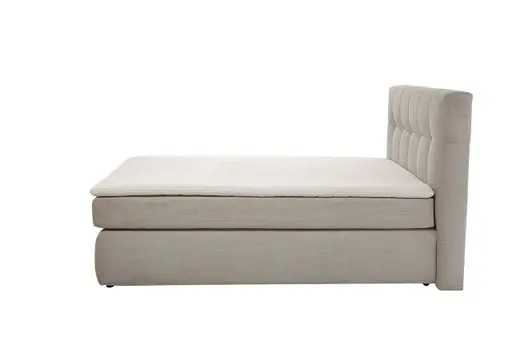Boxspringbett JANAH- Liegefläche ca. 140x200 cm, Stoff, Creme
