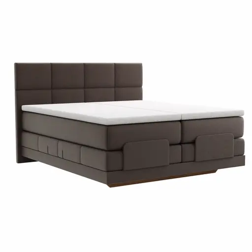Boxspringbett Alpin Luxe - inkl. Kopf- und Fußteil verstellbar, Liegefläche ca. 180x200 cm, Stoff, Dunkelbraun