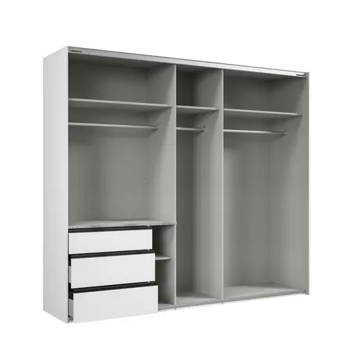 Schwebetürenschrank- B ca. 250 cm, Weiß