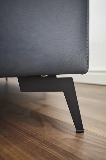 Ecksofa Oviedo - 2-Sitzer mit Ecke rechts, Leder, Dunkelblau