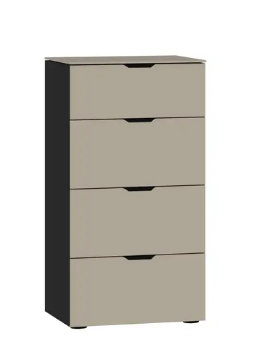 Kommode JOIN IT- Glas, Hellbraun, Matt, Schwarz