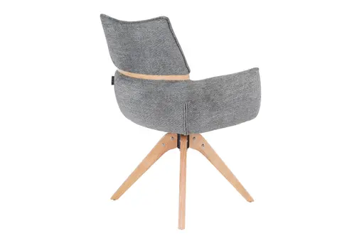 Armlehnstuhl MAROU - drehbar, Stoff, Graublau