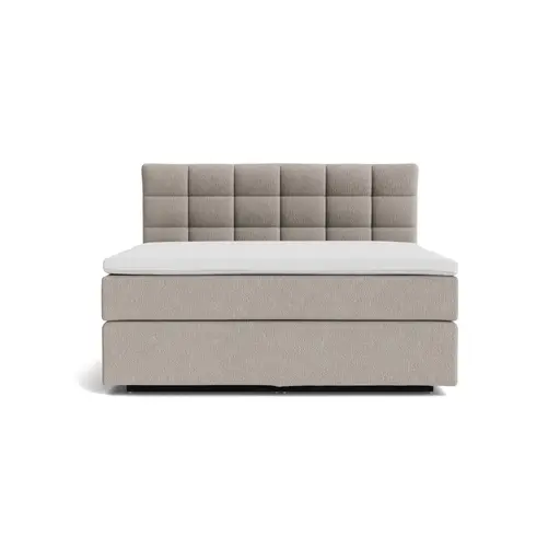 Boxspringbett Soria - Liegefläche ca. 180x200 cm, Stoff, Perlmutt