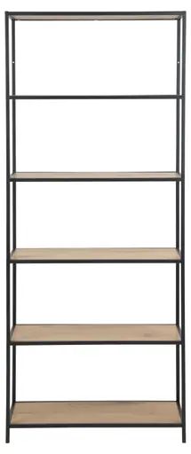 Bücherregal - Wildeiche Nachbildung, Schwarz 