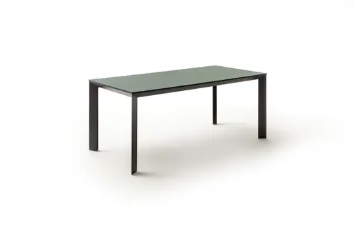 Esstisch Hakon - ausziehbar, LB 180x90 cm, Fenix, Salbei, Gestell Schwarz