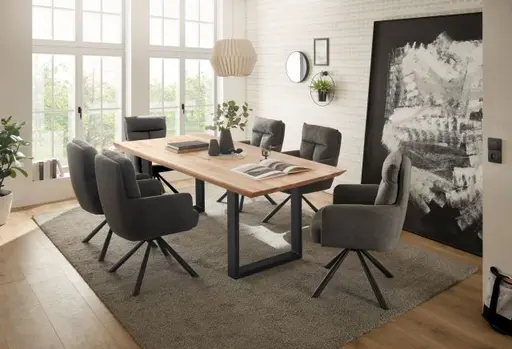 Armlehnstuhl - drehbar, Microfaser, Grau