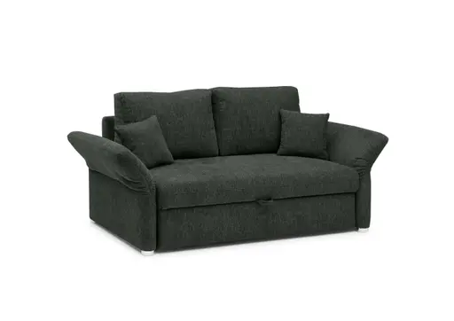 Sofa JORDEN - 2-Sitzer inkl. Schlaffunktion, verstellbaren Armlehnen, Stoff, Dunkelgrün