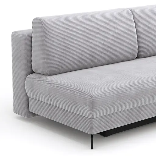 Schlafsofa Salema - 3-Sitzer mit Schlaffunktion (Liegefläche ca. 150x200cm), Stoff, Hellgrau