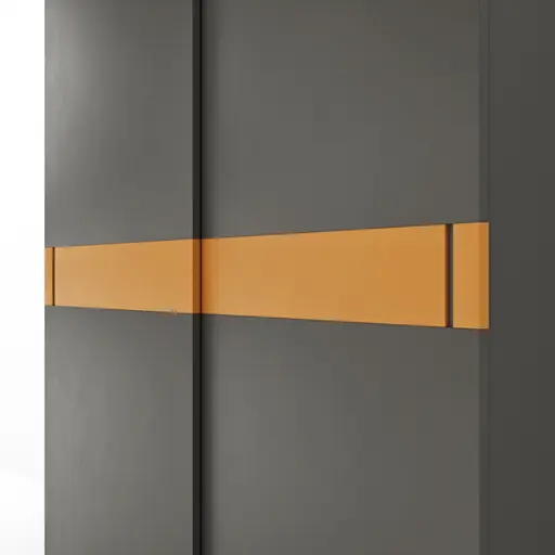 Schiebetürenschrank Loretto - B ca. 280 cm, Lack matt, Dunkelgrau