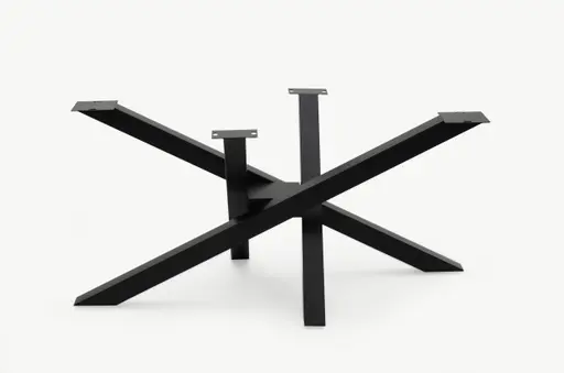 Esstisch - LB ca. 220x100 cm, Wildeiche massiv geölt, Schwarz