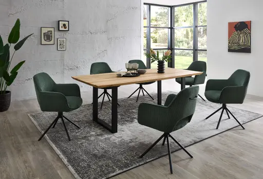 Armlehnstuhl - drehbar, Cord, Dunkelgrün