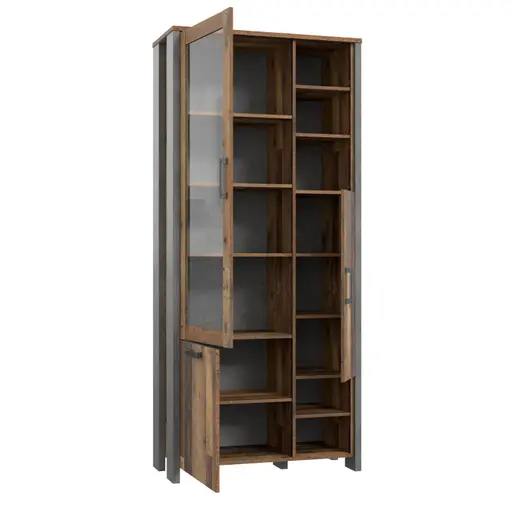 Highboardvitrine FEA - Old-Wood Vintage Dekor, Betonoptik