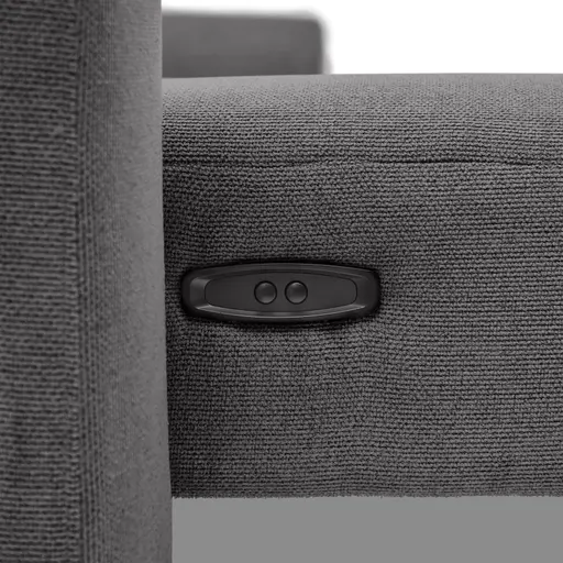Ecksofa MINAO - 1,5-Sitzer mit Longchair rechts, Sitztiefe verstellbar motorisch, Kopfteil verstellbar, Stoff, Graphite