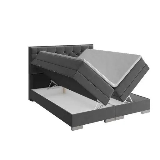 Boxspringbett- Liegefläche ca. 180x200 cm, Stoff, Dunkelgrau