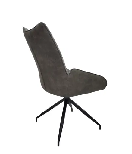 Stuhl MAUREEN - drehbar, Stoff, Grau, Braun
